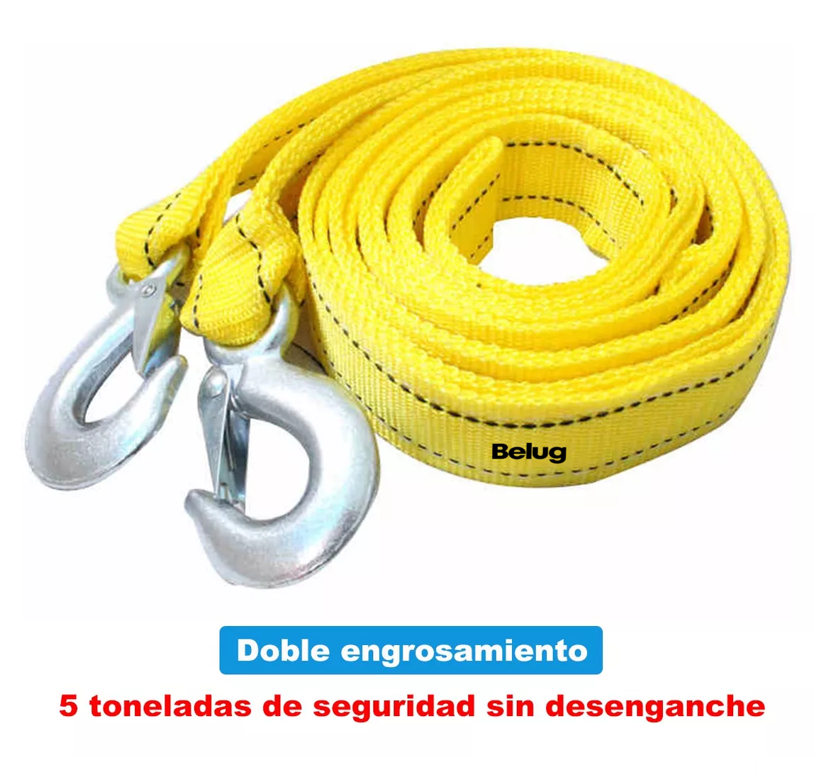 Foto 3 pulgar | Cuerda Remolque Olécranon Doble Capa Espesada Correa 4m/5t Belug Amarillo