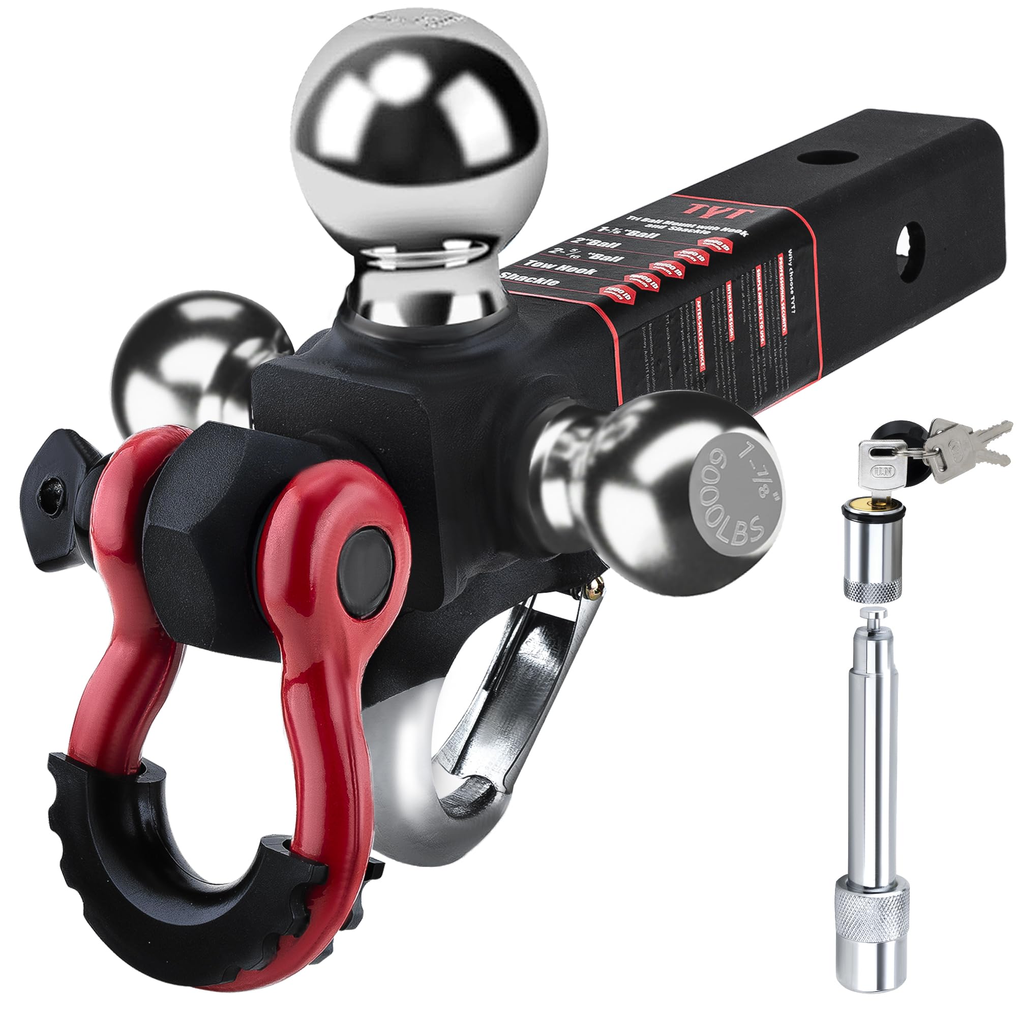 Foto 1 | Soporte De Remolque De Triple Bola Tyt Con Cerraduras Y Receptor De 2 Pulgadas - Venta Internacional.