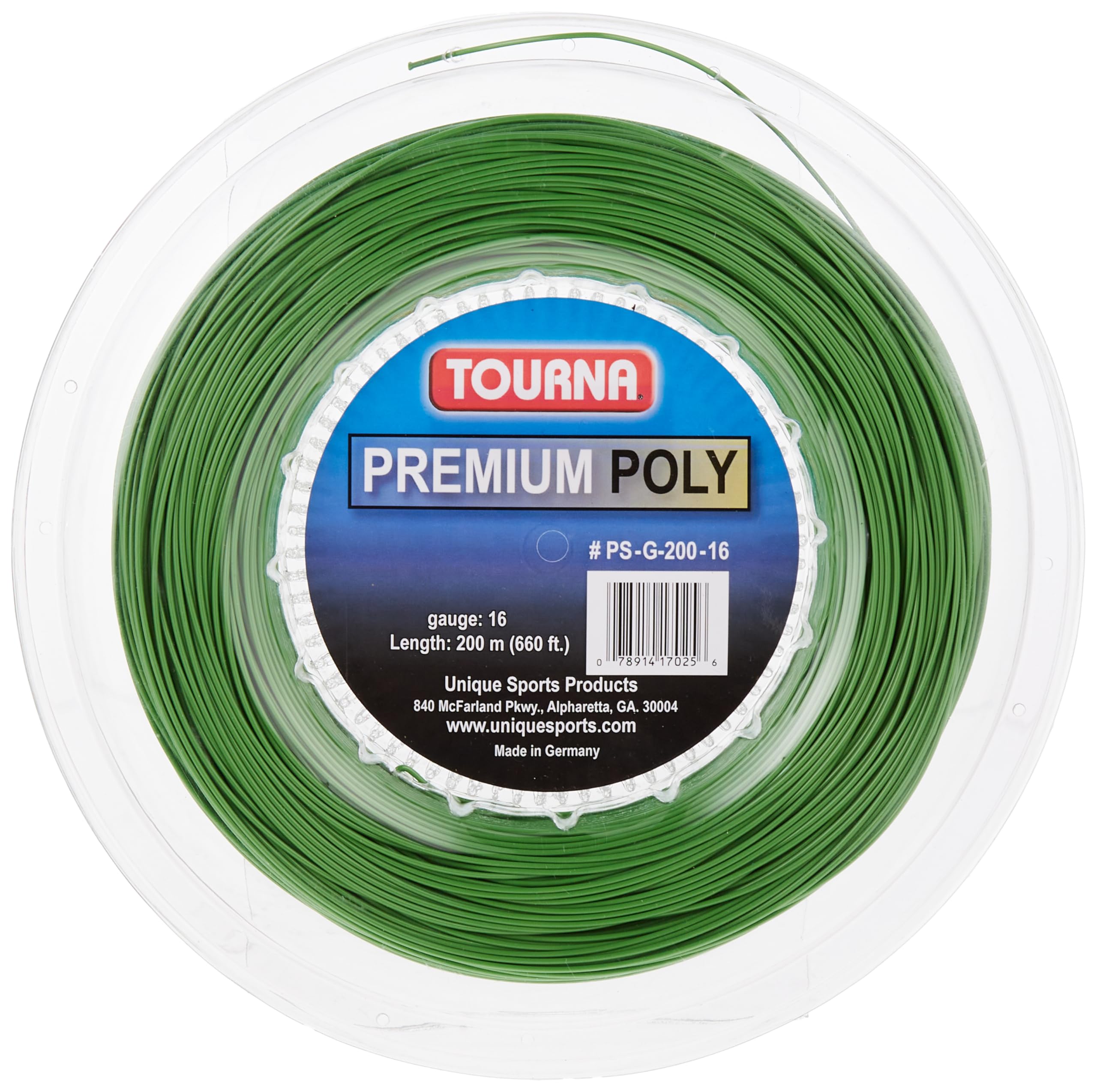 Foto 2 pulgar | Cuerda De Tenis Tourna Premium Poly Durable, 16 G, 660 Pies, Verde - Venta Internacional.