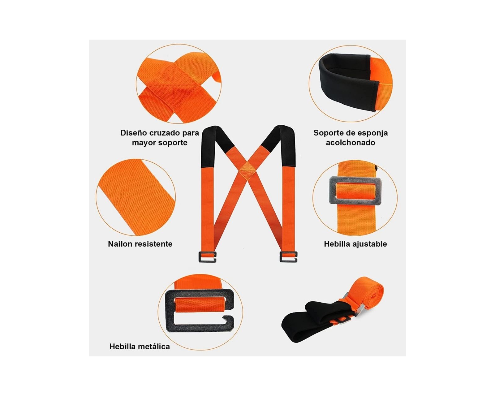 Foto 3 pulgar | Correas de Arnés Ergonómico para Cargar y Mover Objetos Pesados