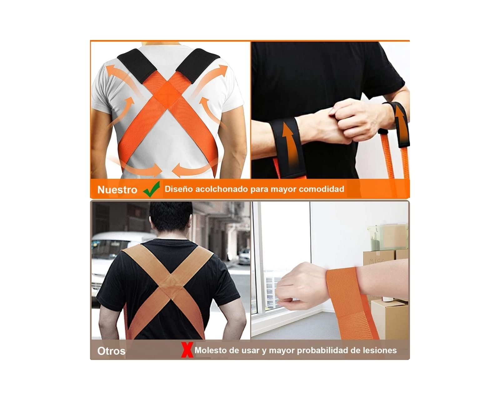 Foto 6 pulgar | Correas de Arnés Ergonómico para Cargar y Mover Objetos Pesados