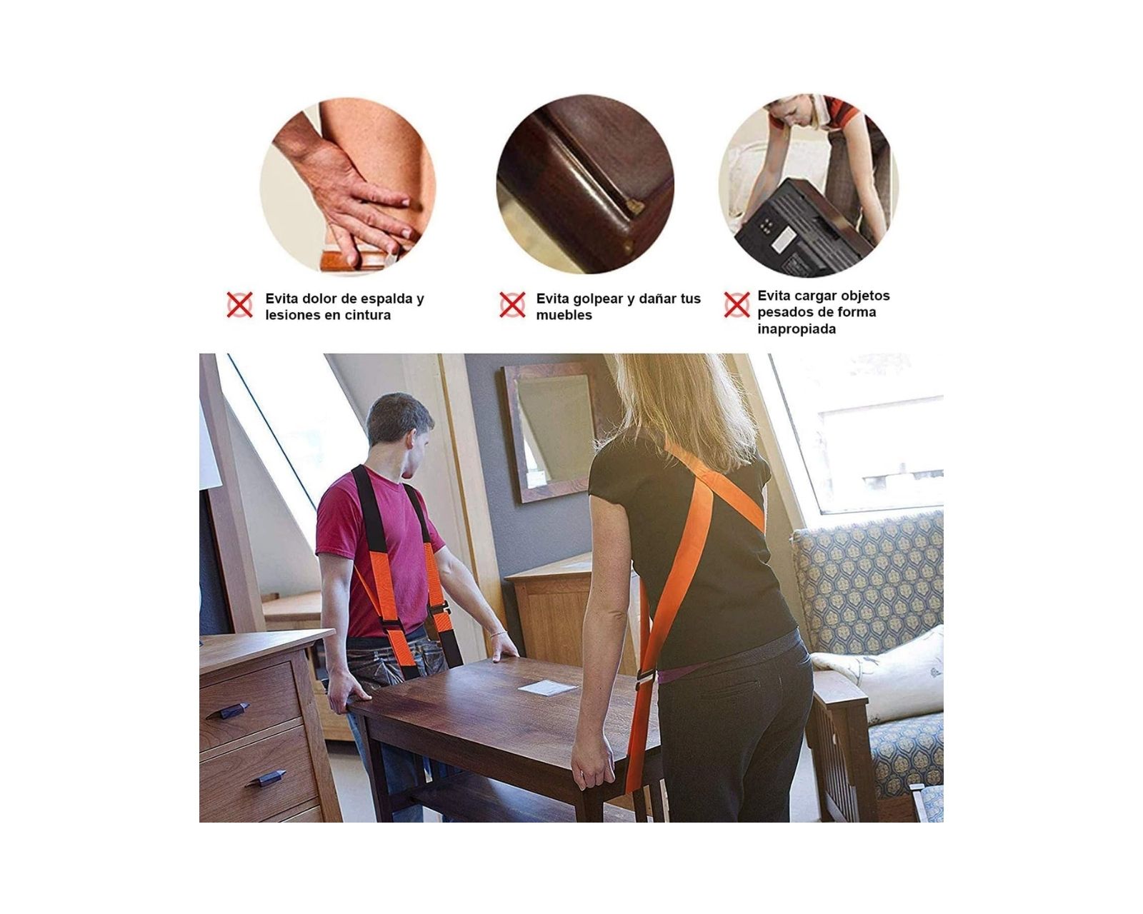 Foto 7 pulgar | Correas de Arnés Ergonómico para Cargar y Mover Objetos Pesados