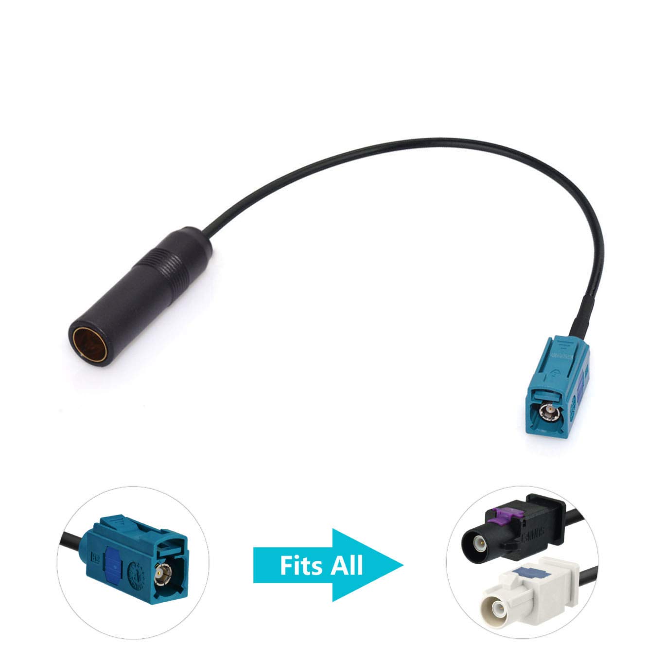 Foto 5 pulgar | Cable Adaptador De Antena Bingfu Fakra Z Macho Hembra A Din - Venta Internacional.