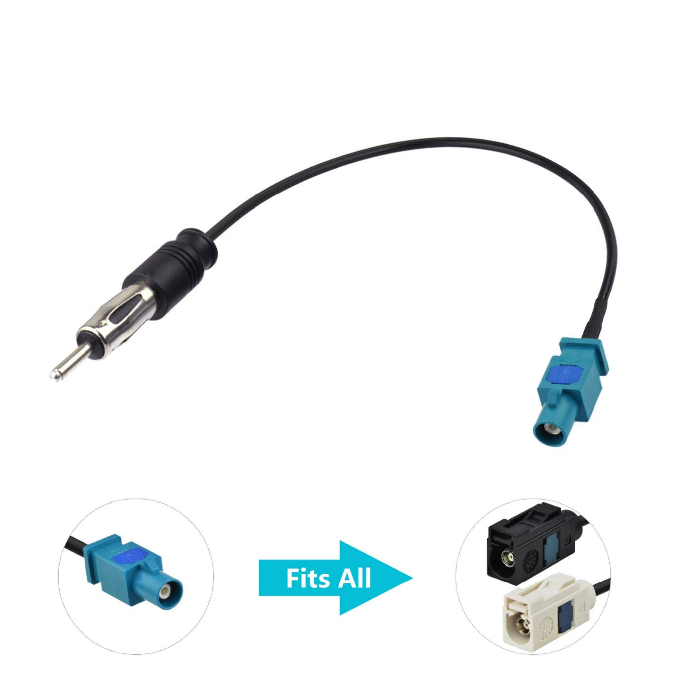 Foto 6 pulgar | Cable Adaptador De Antena Bingfu Fakra Z Macho Hembra A Din - Venta Internacional.
