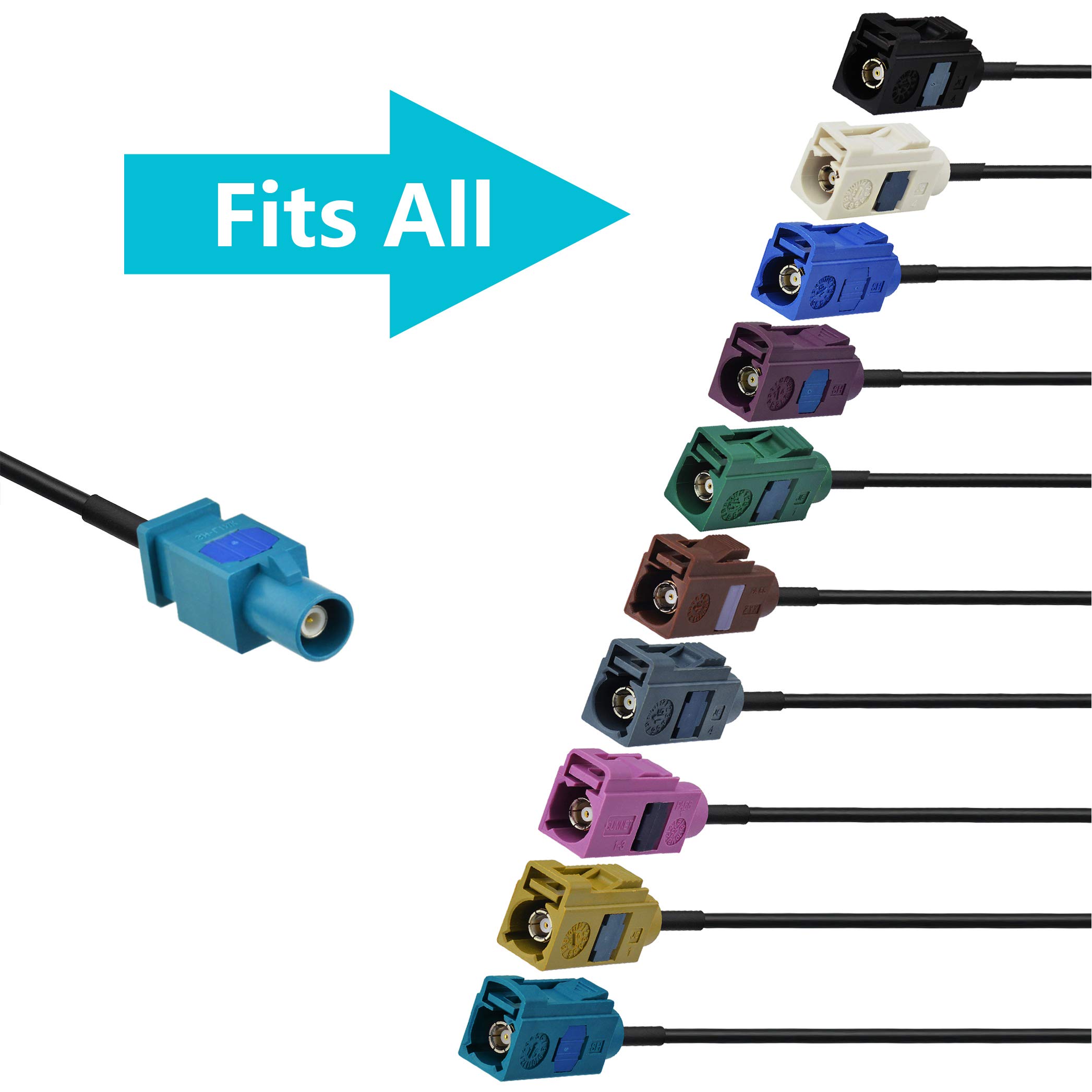 Foto 7 pulgar | Cable Adaptador De Antena Bingfu Fakra Z Macho Hembra A Din - Venta Internacional.