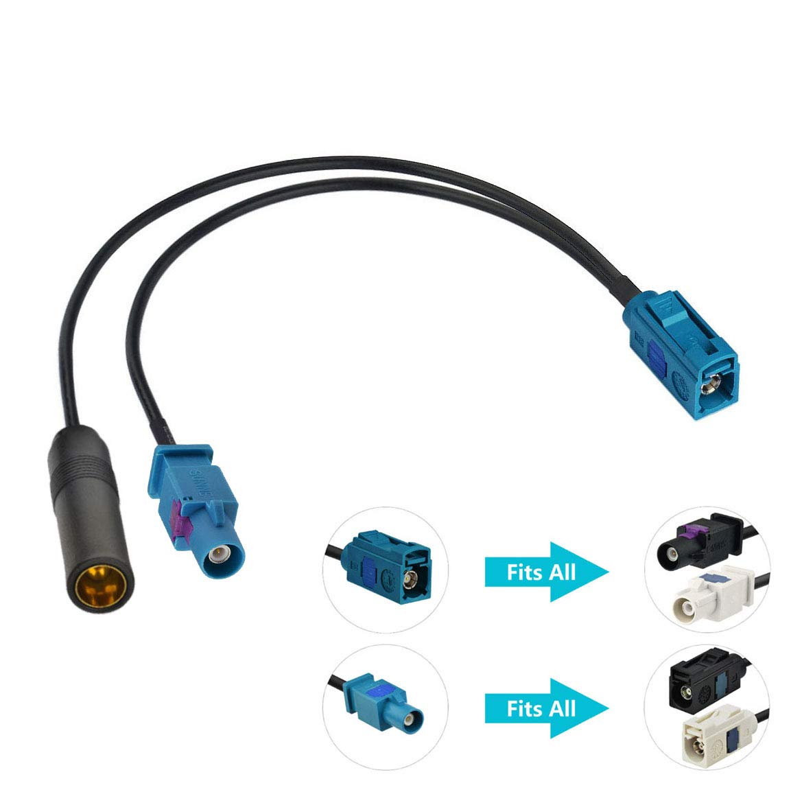 Foto 2 | Divisor De Antena De Coche Bingfu Fakra Z Hembra Macho A Din 15 Cm - Venta Internacional.