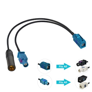 Foto 2 | Divisor De Antena De Coche Bingfu Fakra Z Hembra Macho A Din 15 Cm - Venta Internacional.