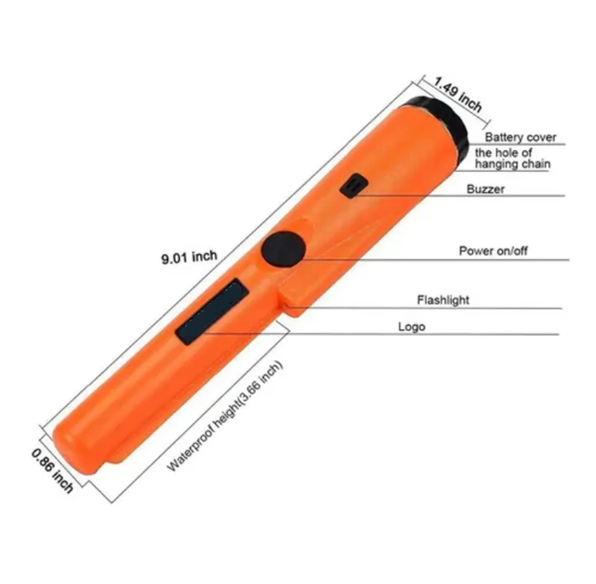 Foto 3 pulgar | Detector de Metal Portátil Eo Safe Imports Esi-036 color Naranja