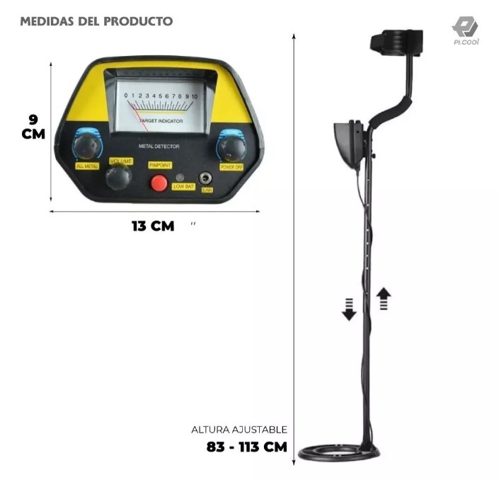 Foto 4 | Detector De Metal Subterráneos Con Auricular Picool Encuentra Oro Jm202