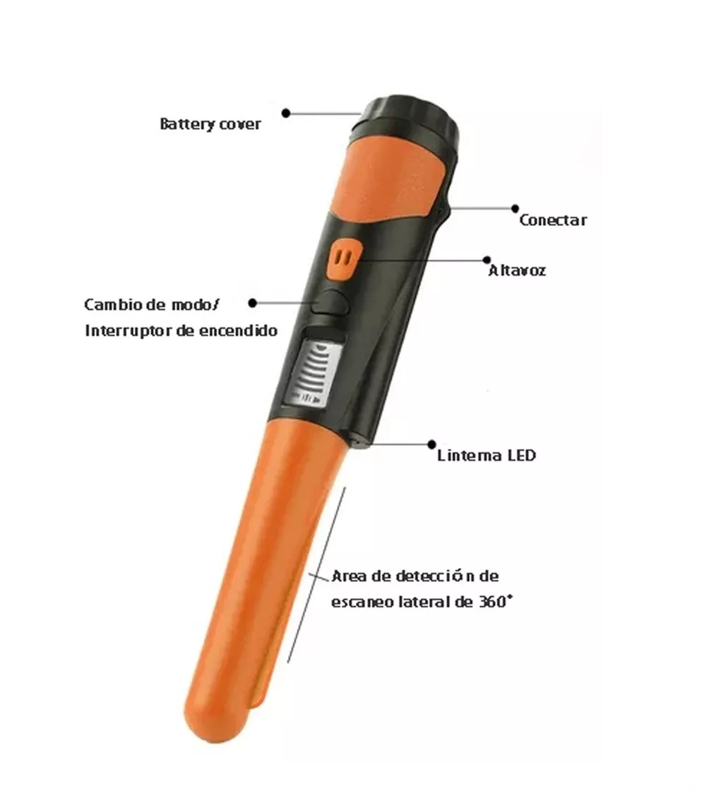 Foto 3 pulgar | Detector de Metales Portátil Belug con LCD color Naranja con Negro