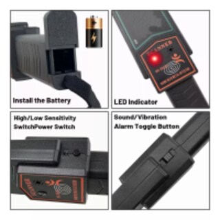 Foto 3 | Detector De Metal Portátil De Alta Sensibilidad Con Batería Eo Safe Imports Esi-11300-1 Negro
