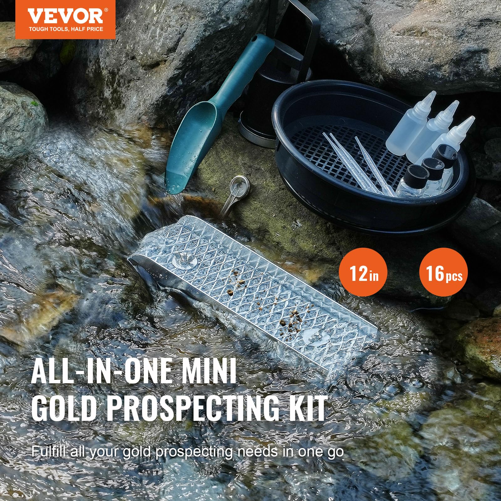 Foto 2 | Kit De Barrido Dorado Vevor Mini Esclusa Con Accesorios, 16 Piezas - Venta Internacional.