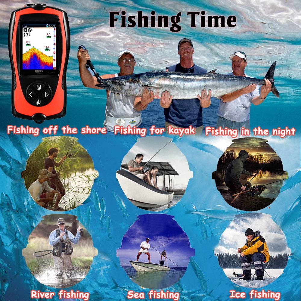 Foto 6 pulgar | Kayak Portátil Fish Finder Lucky Con Cable Y Sensor De Sonar - Venta Internacional.