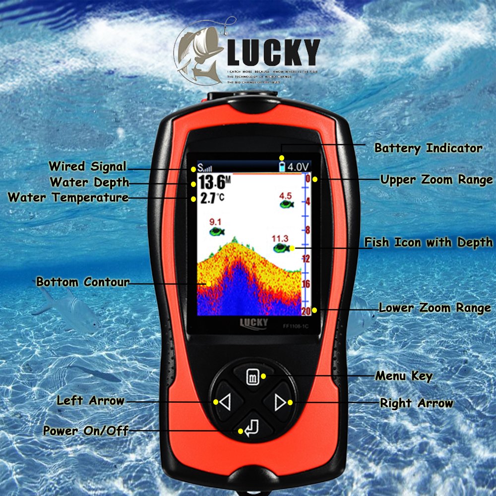 Foto 7 pulgar | Kayak Portátil Fish Finder Lucky Con Cable Y Sensor De Sonar - Venta Internacional.