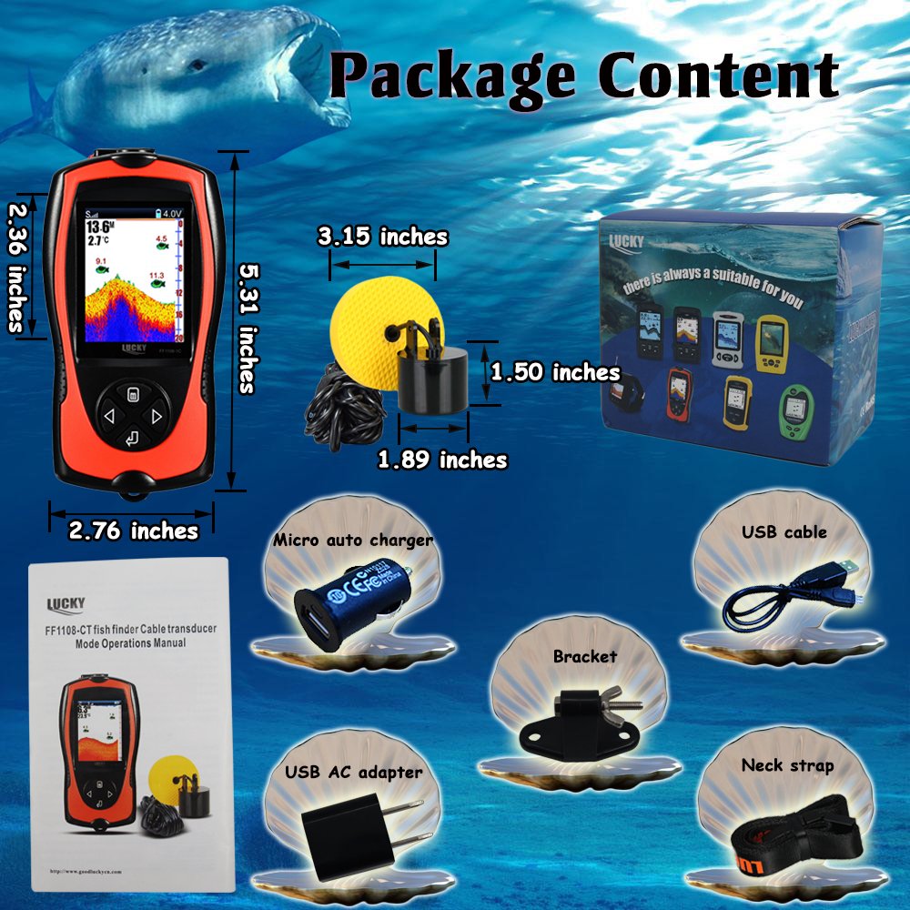 Foto 8 pulgar | Kayak Portátil Fish Finder Lucky Con Cable Y Sensor De Sonar - Venta Internacional.