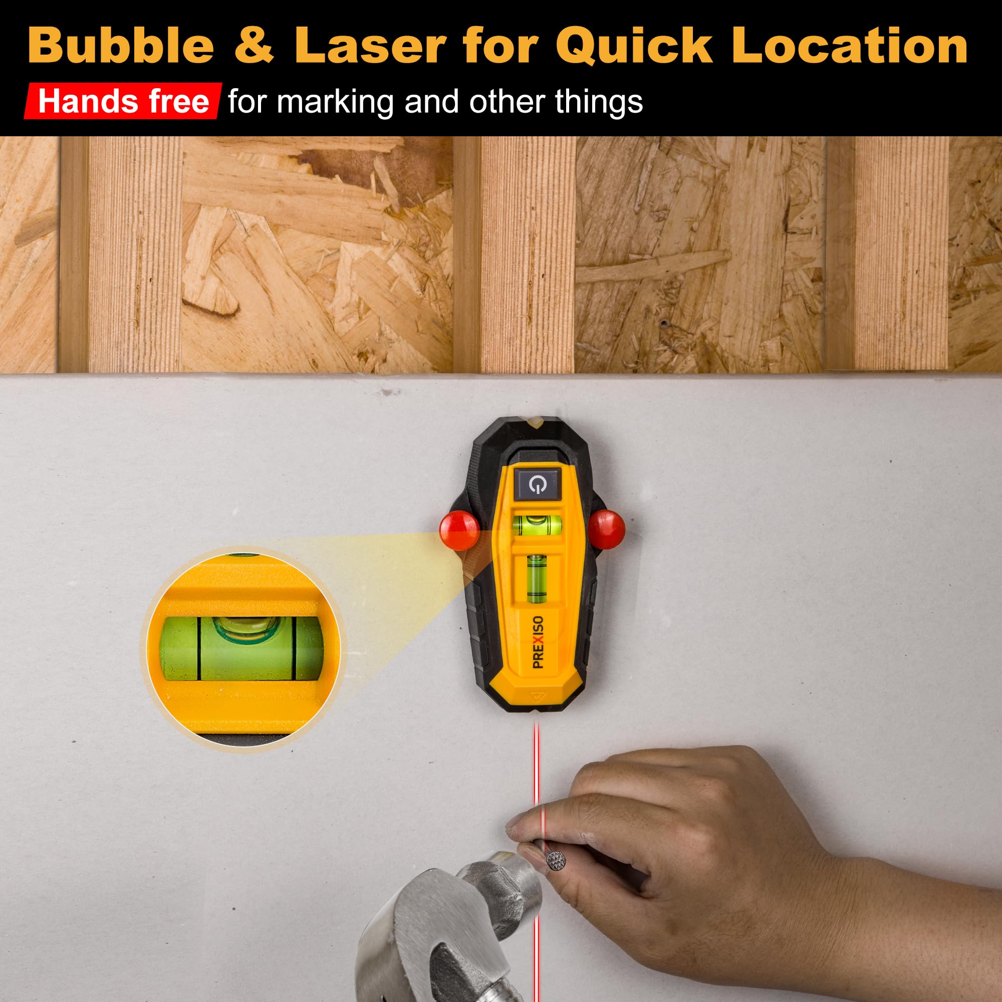 Foto 4 | Stud Finder Prexiso Preciso 2 En 1 Con Nivel Láser Y Viales - Venta Internacional.