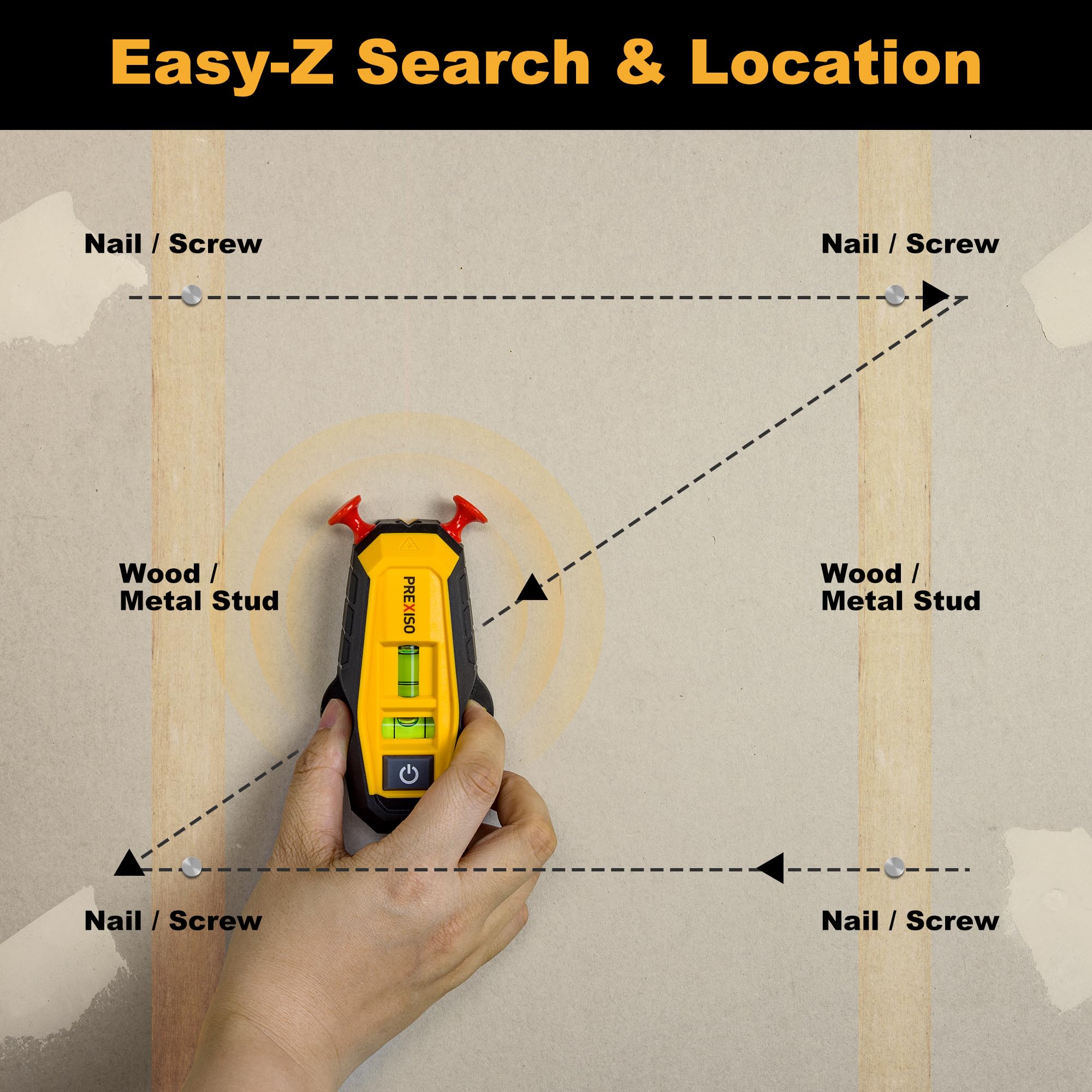 Foto 6 | Stud Finder Prexiso Preciso 2 En 1 Con Nivel Láser Y Viales - Venta Internacional.