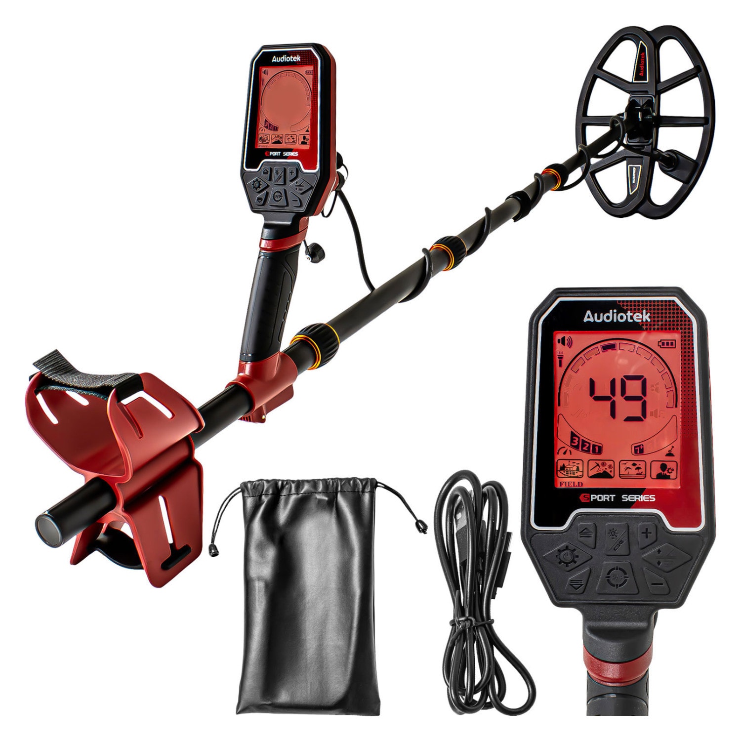 Detector Metales 5m Sumergible 4 Modos Recargable Luz Led Audiotek $5,999
