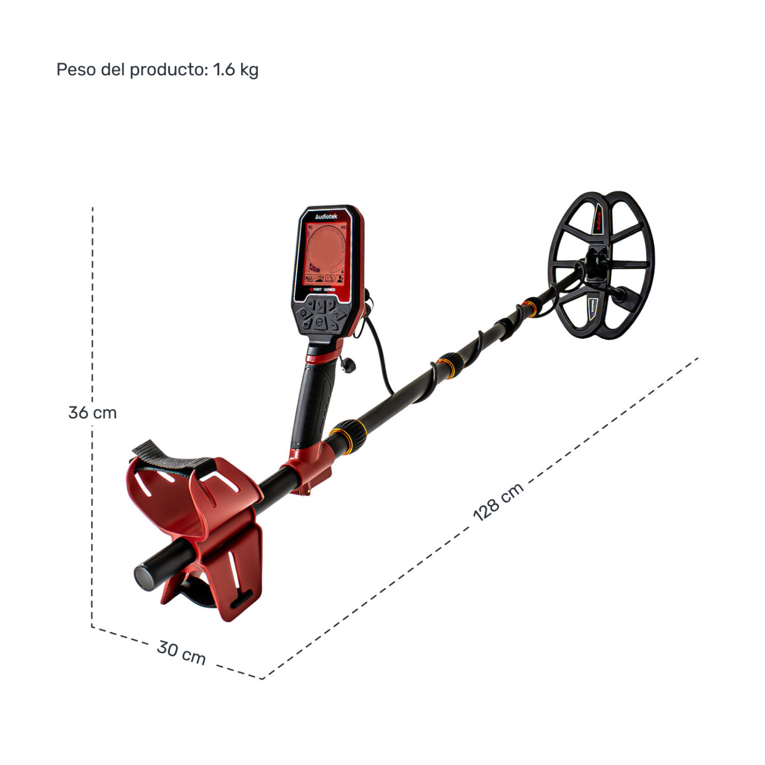 Foto 9 pulgar | Detector Metales 5m Sumergible 4 Modos Recargable Luz Led Audiotek