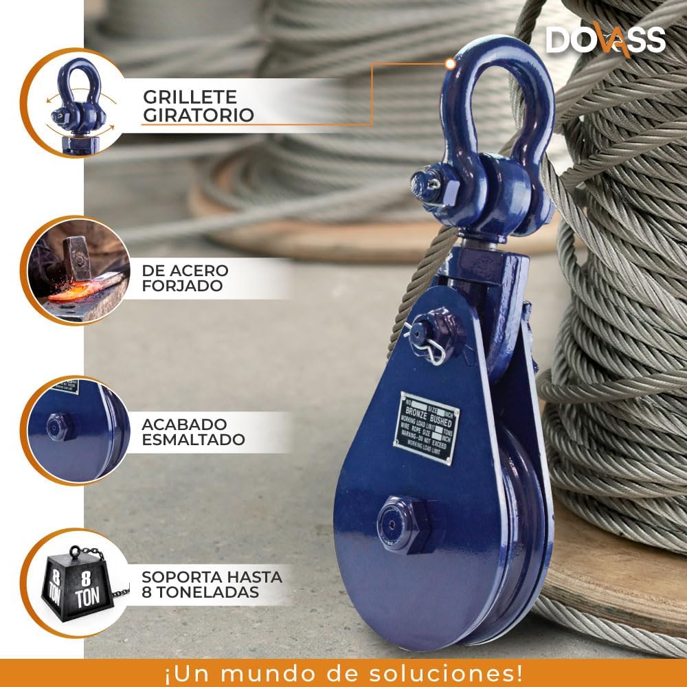 Foto 5 | Polea con Grillete de Eslinga Karlen 45.72 cm Azul Capacidad 15 Toneladas Cuerda 1 Pulg