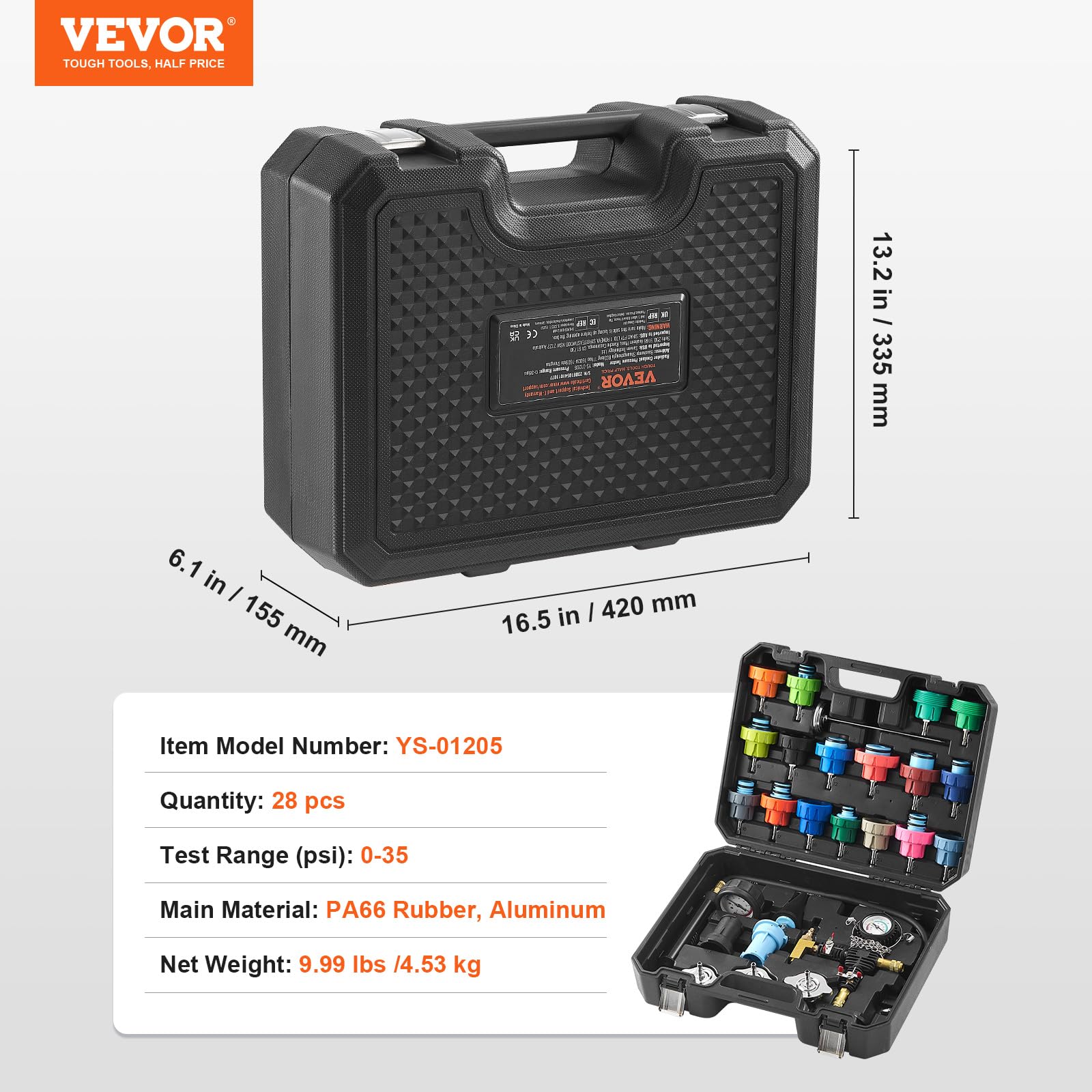 Foto 7 pulgar | Kit De Medidor De Presión De Radiador Vevor, 28 Piezas, Para Automóviles Y Motocicletas - Venta Internacional.