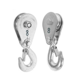 Foto 1 | Set 2 Piezas Polea Fija Metalica Con Gancho Carga 1000 Kg Eo Safe Imports Esi-18760 Plata