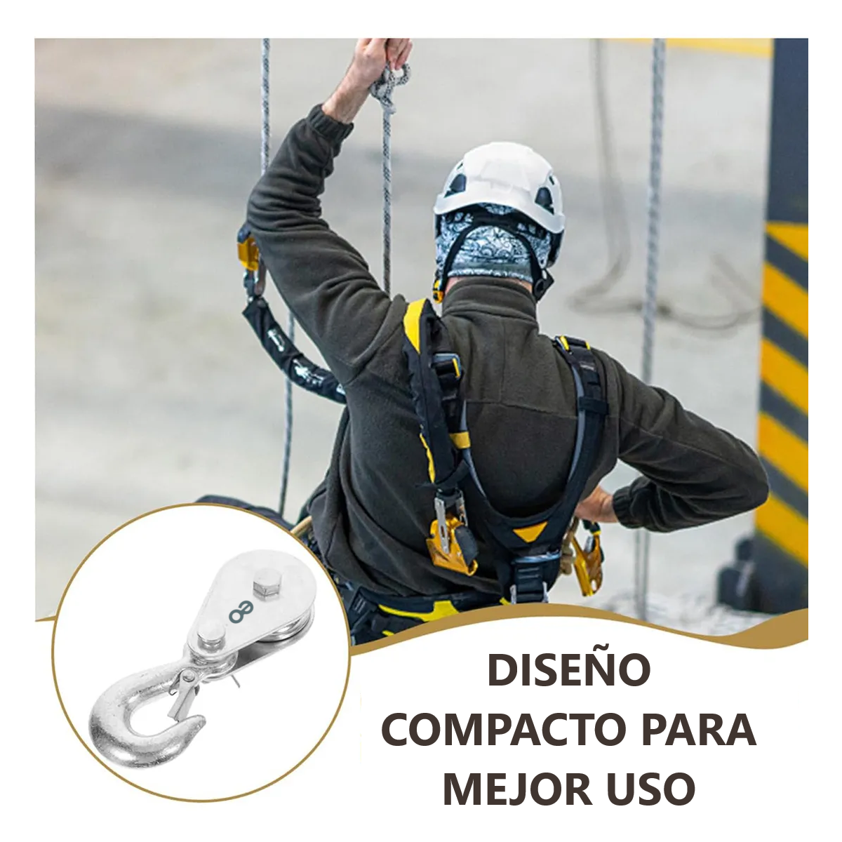 Foto 3 pulgar | Set 2 Piezas Polea Fija Metalica Con Gancho Carga 1000 Kg Eo Safe Imports Esi-18760 Plata