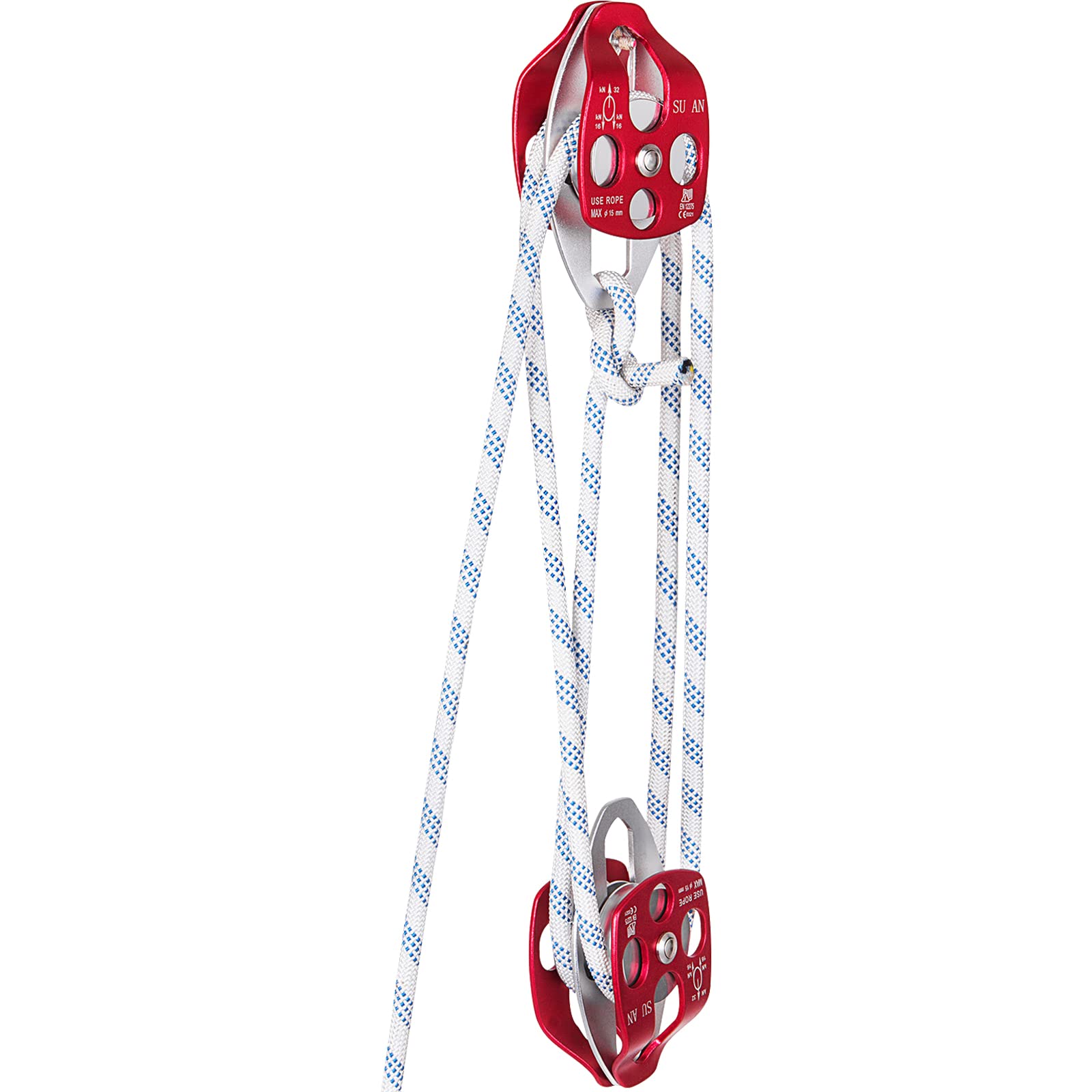 Foto 1 | Polea Doble Vevor Block And Tackle De 12 Mm X 30 M Con 30-35 Kn - Venta Internacional.