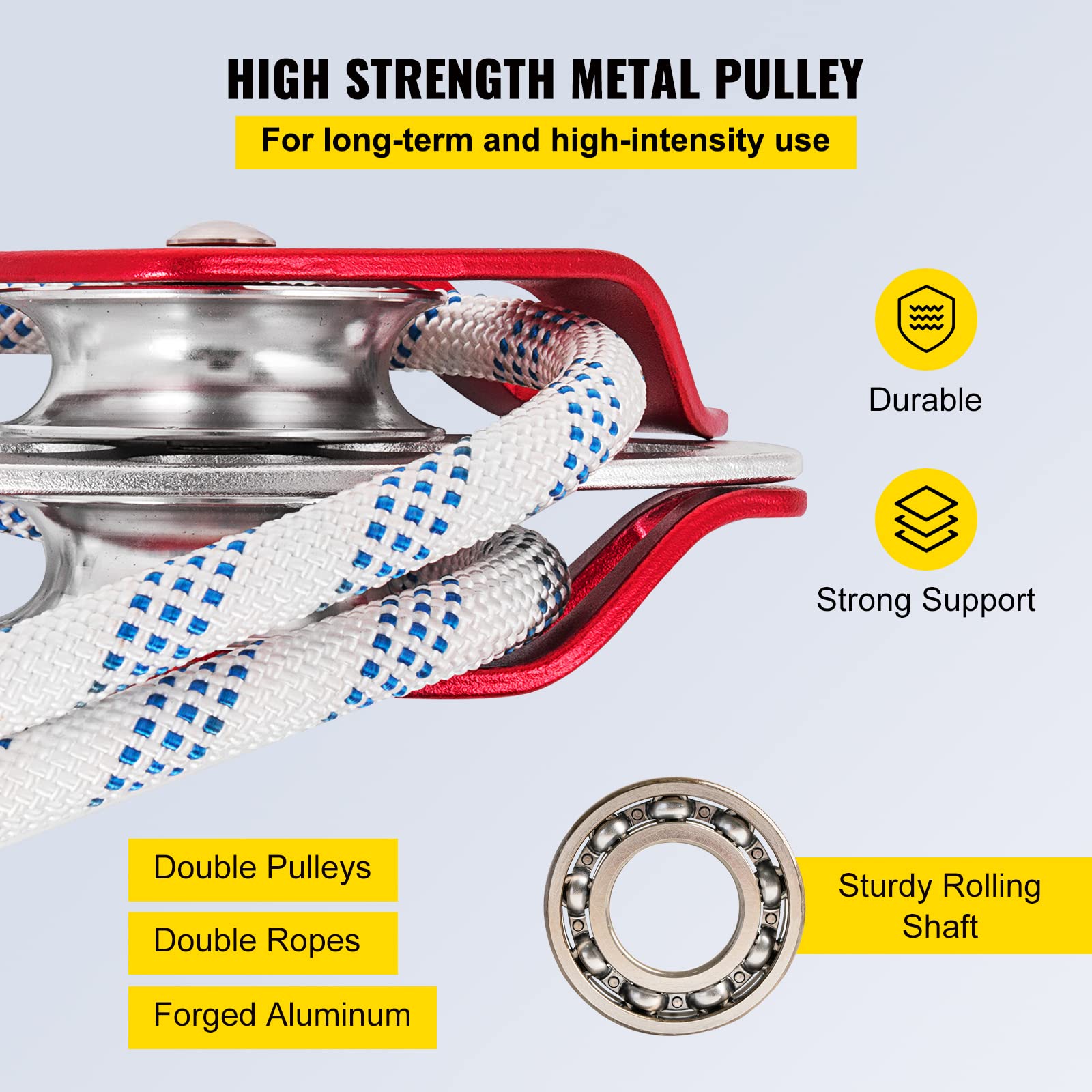 Foto 5 pulgar | Polea Doble Vevor Block And Tackle De 12 Mm X 30 M Con 30-35 Kn - Venta Internacional.