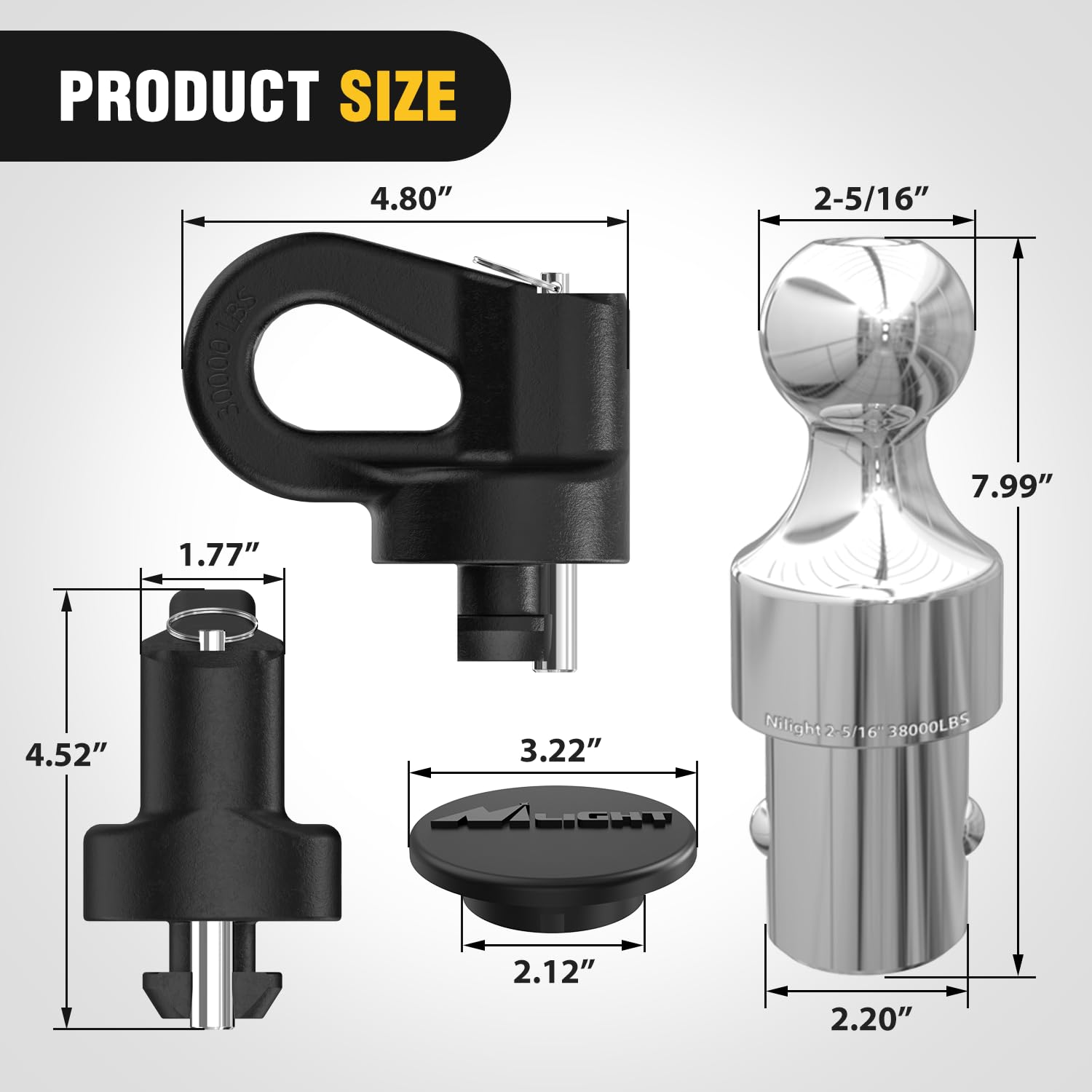 Foto 4 pulgar | Kit De Enganche Tipo Cuello De Cisne, Sistema Nilight Puck Para Chevrolet Ford - Venta Internacional.