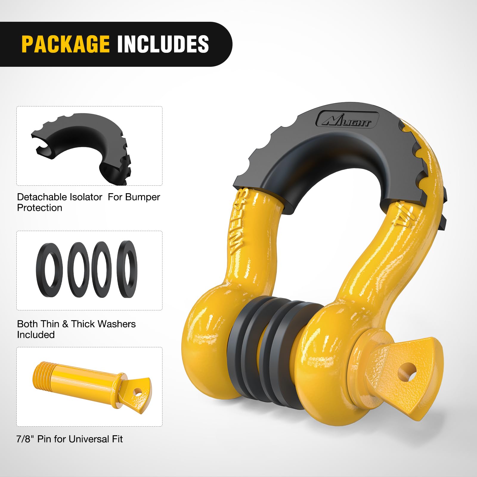 Foto 4 | Shackle Nilight 3/4 Con Forma De Anillo En D, 9,500 Libras, Resistencia A La Rotura, Paquete De 2 - Venta Internacional.