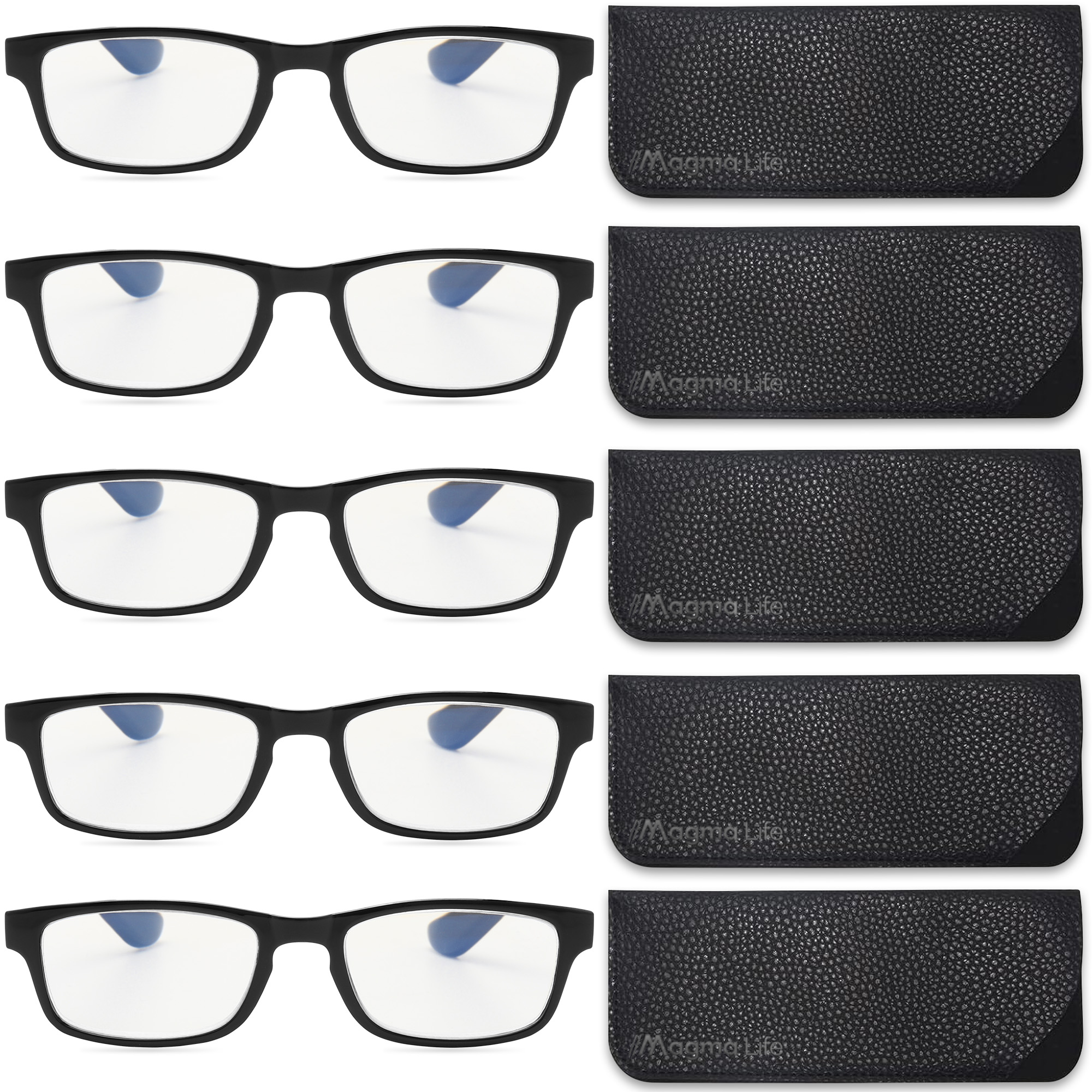 Foto 1 | Magma Life Lentes Lectura Y Computadora  5 Piezas Con Blue Light Y Armazón Negro (1.5 Dioptrías  Multicolor)
