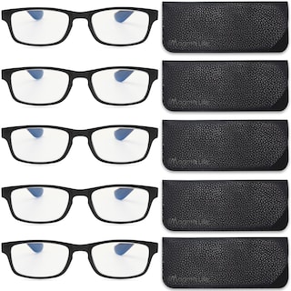 Foto 1 | Magma Life Lentes Lectura Y Computadora 5 Piezas Con Blue Light Y Armazón Negro (1 Dioptría Multicolor)