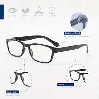 Foto 7 | Magma Life Lentes Blue Light Sin Aumento Set De 5 Gafas Con Armazón Negro Para Computadora Y Lectura Hombre Y Mujer