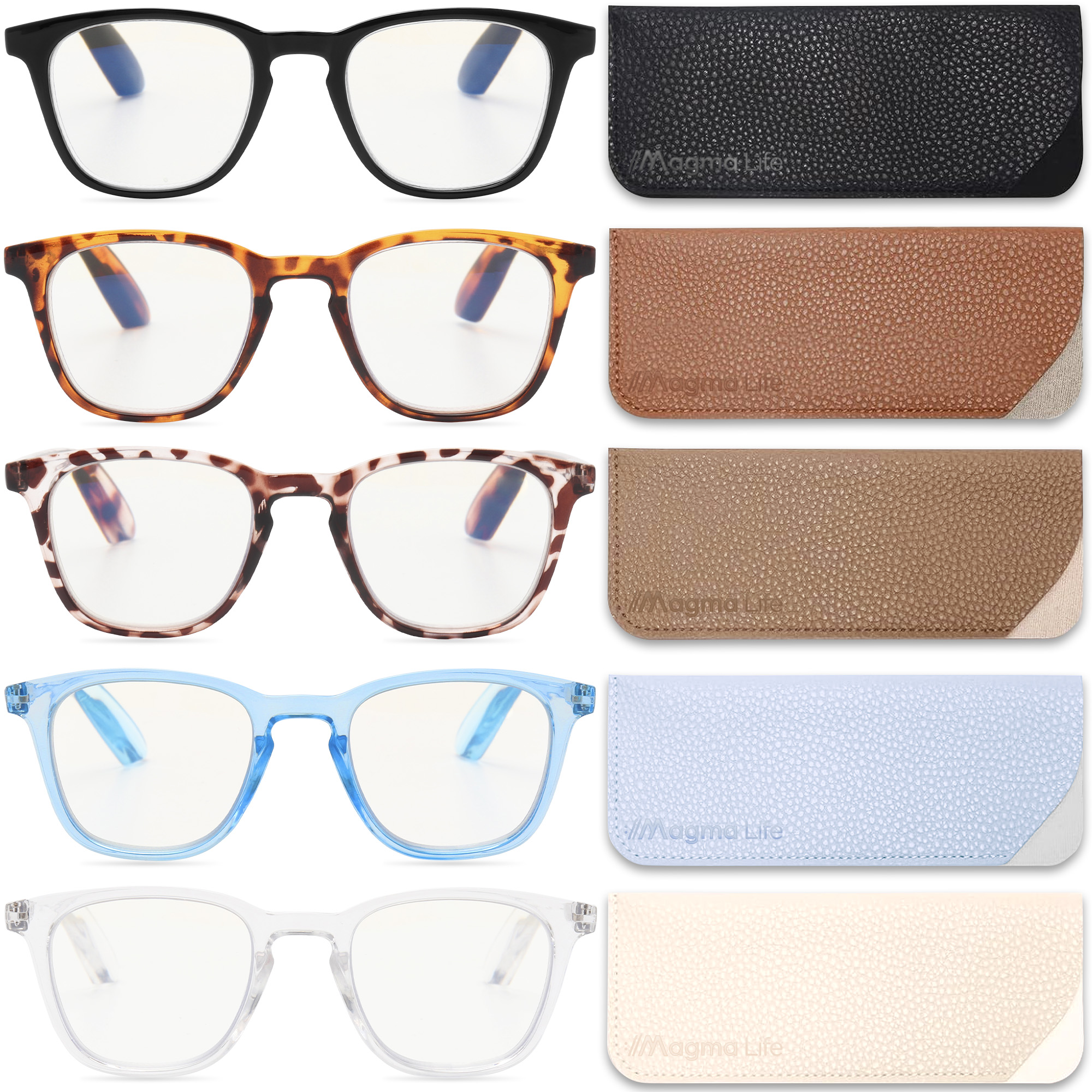 Foto 1 | Magma Life Lentes Para Computadora Y Lectura 3.5 Dioptrías | Pack De 5 Gafas Blue Light Con Armazones Modernos