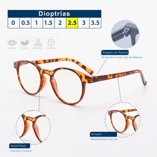 Foto 3 | Magma Life Lentes Para Computadora Y Lectura: Set De 5 Con Tecnología Blue Light Y Armazones Clásicos (2.5 Dioptrías)