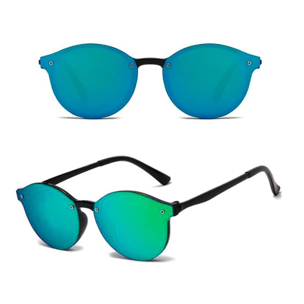 Foto 2 pulgar | Lentes para Sol Vintage Gafas Unisex Verde/Azul