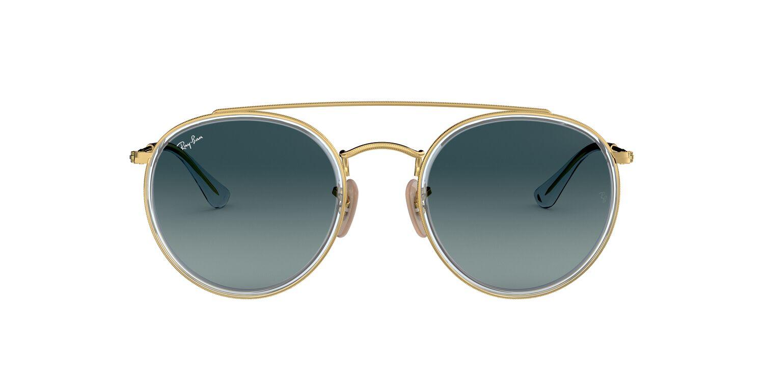 Foto 2 pulgar | Lentes De Sol Round Double Bridge color Azul Rayban