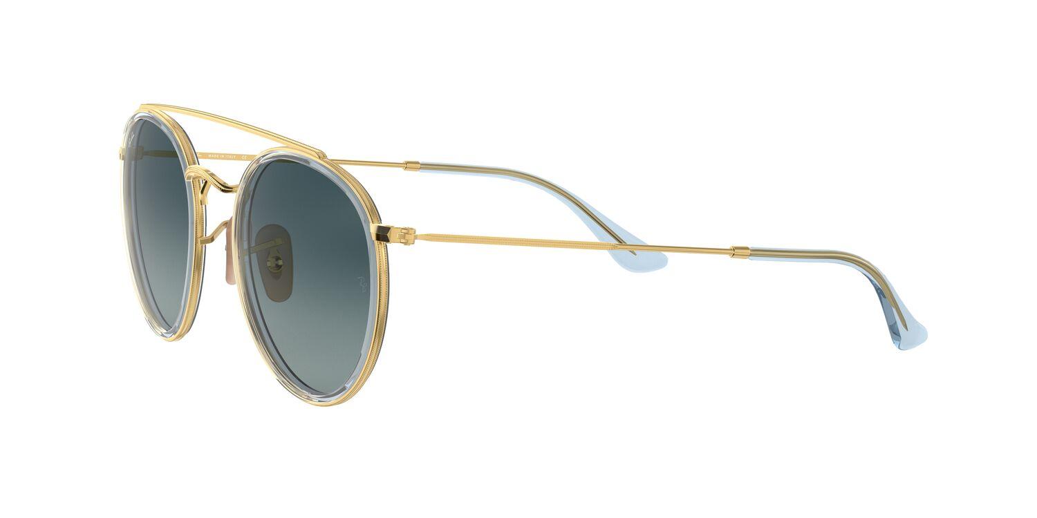 Foto 4 pulgar | Lentes De Sol Round Double Bridge color Azul Rayban