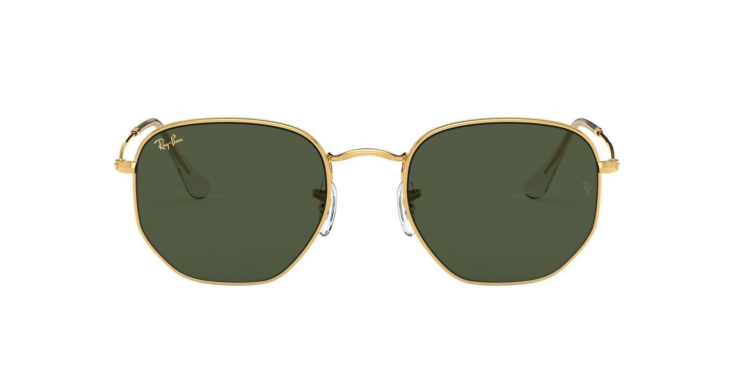 Foto 2 pulgar | Lentes De Sol Hexagonal Dorado Ray-ban