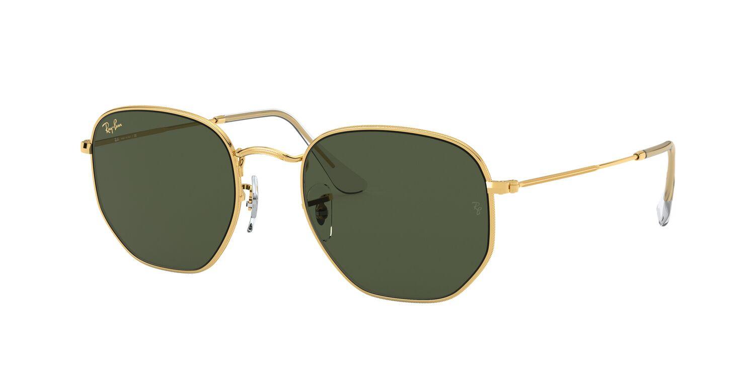 Foto 3 pulgar | Lentes De Sol Hexagonal Dorado Ray-ban