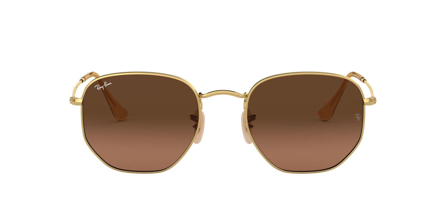 Lentes De Sol Hexagonal Dorado Ray-ban