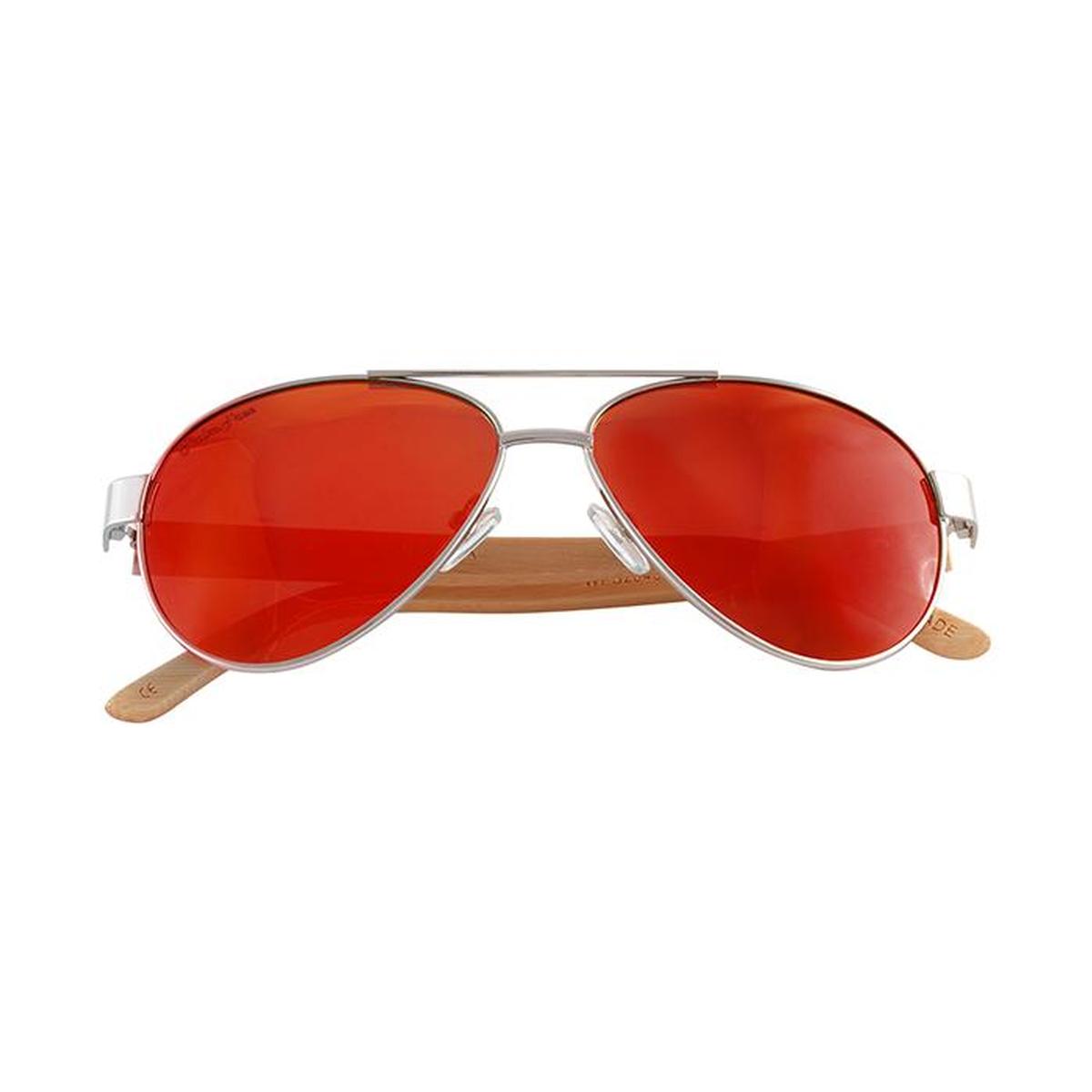 Lente Con Madera De Bambú  Palmtree  Mxfgt-007  Color Rojo