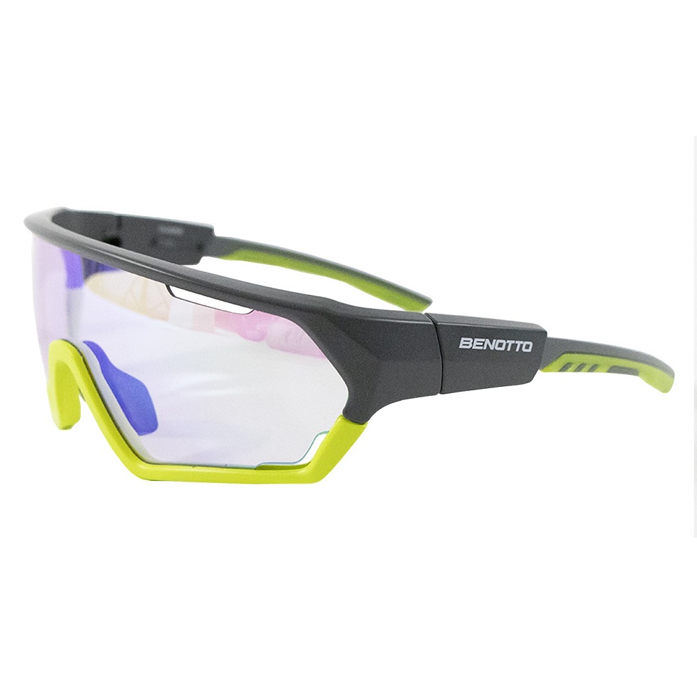 Lentes de Ciclista Benotto Armazón Gris y Amarillo Mica Anti UV