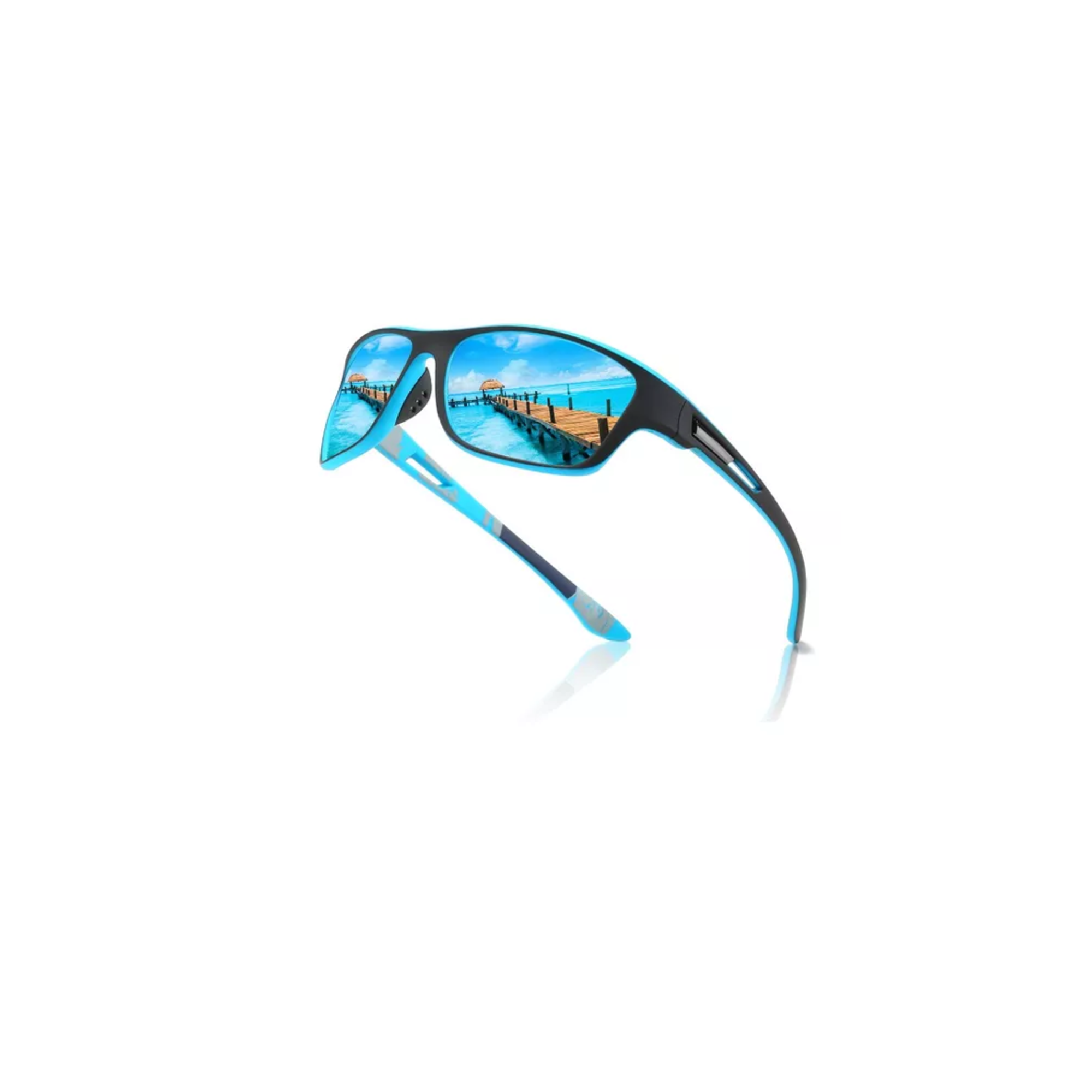 Foto 4 pulgar | Lentes De Sol Gafas Polarizadas Ciclismo Deportivo De Hombre Azul