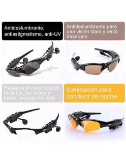Foto 3 | Lentes de Sol Bluetooth Manos Libres Audífonos Negro Belug