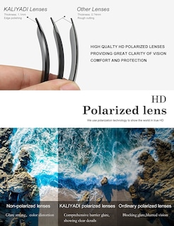 Foto 6 | Lentes de Sol Kaliyadi Negros 2 Piezas Unisex-Venta Internacional