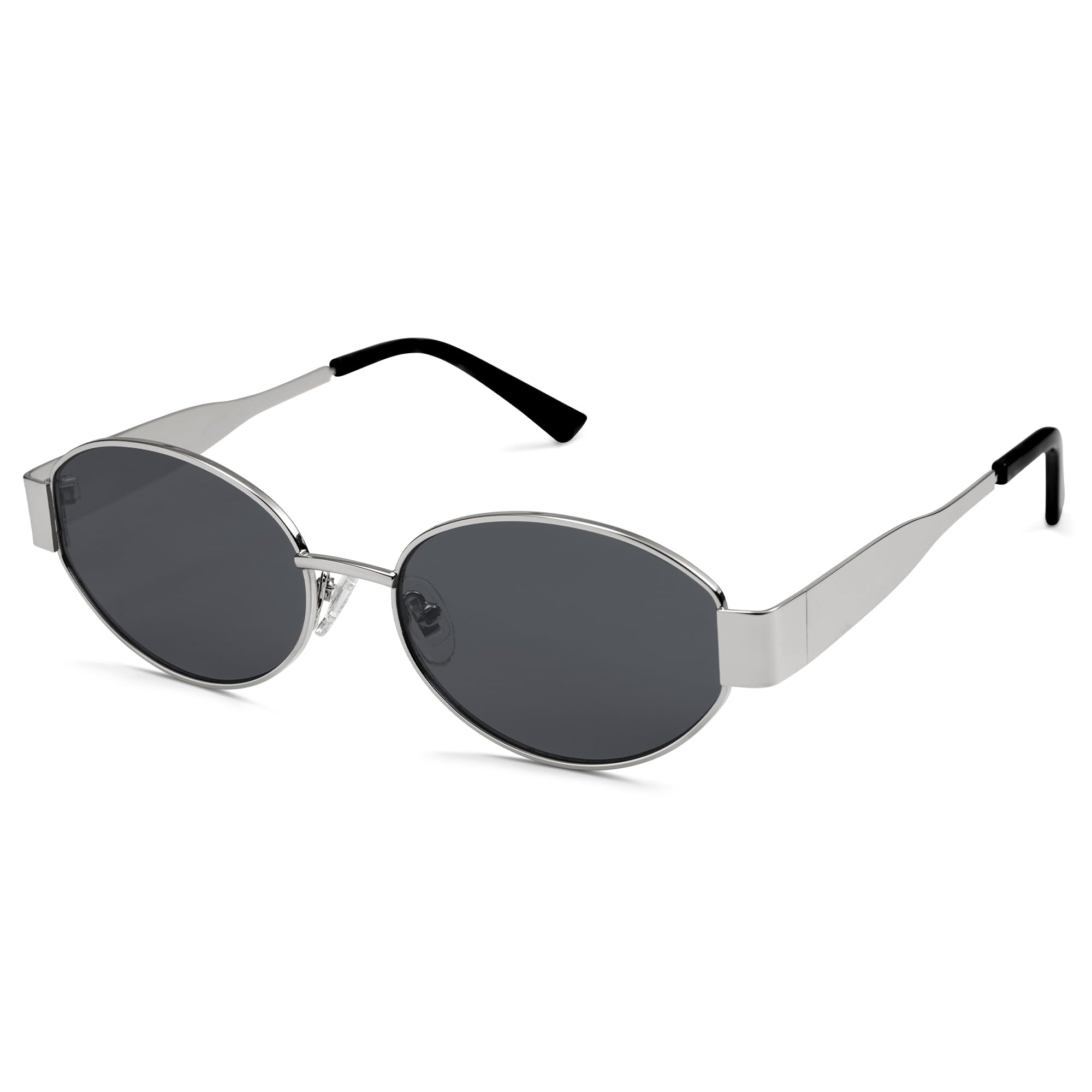 Gafas De Sol Sojos Retro Oval Sj1217 Con Lente Plateada/gris Uv400 - Venta Internacional.