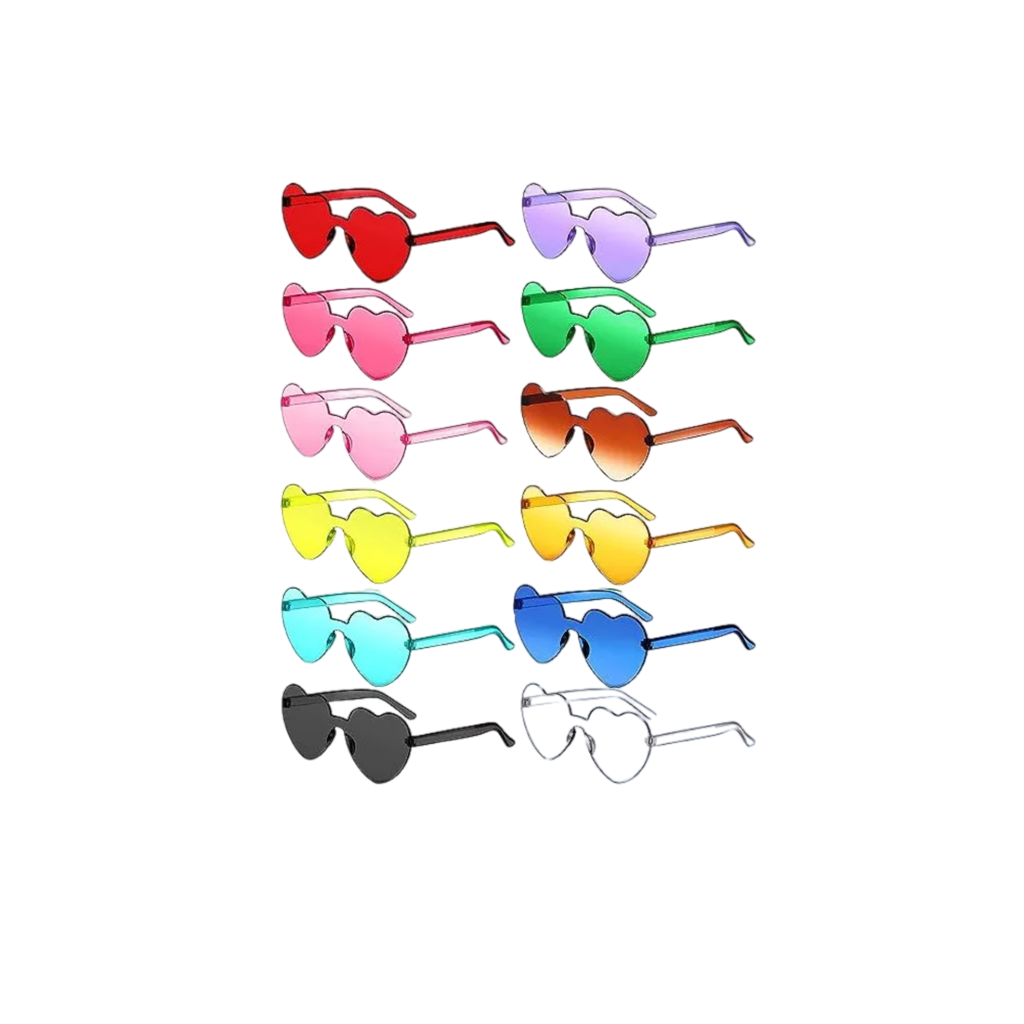 Foto 2 pulgar | Lentes De Sol Corazón Accesorios Para Mujer 12 Pcs Colores