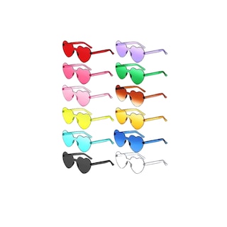 Foto 1 | Lentes De Sol Corazón Accesorios Para Mujer 12 Pcs Colores